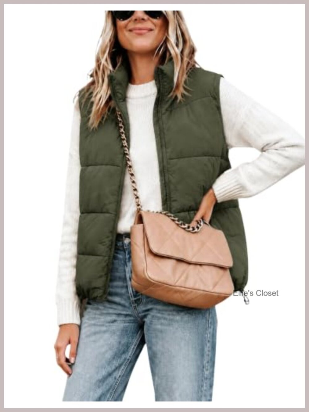 Womens Quilted Puffer Vest Stand Collar Sleeveless Zip Winter Gilet Jacket